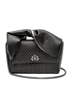 BOLSA MAYA PALHA E COURO PRETO