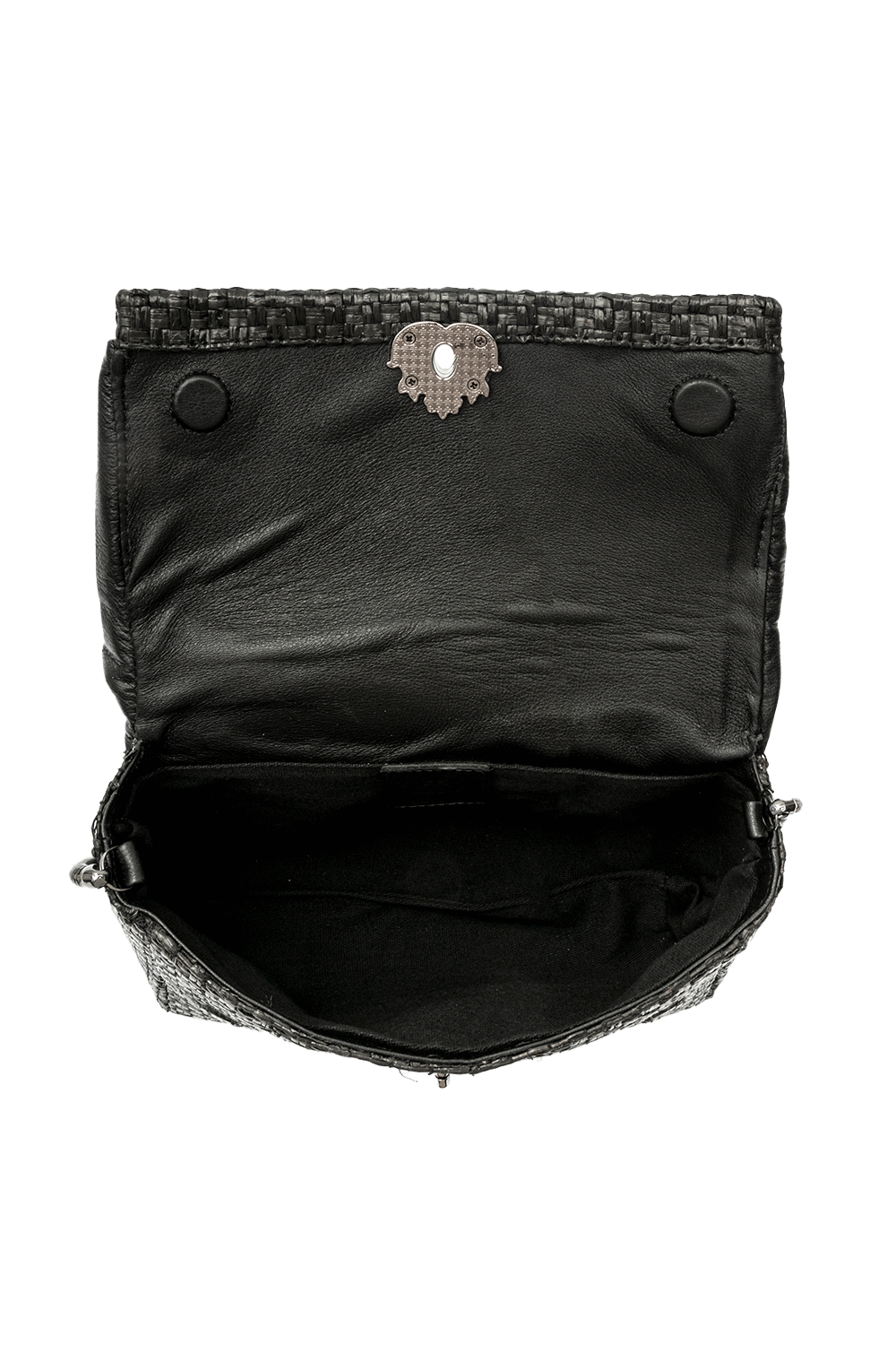 BOLSA MAYA PALHA E COURO PRETO