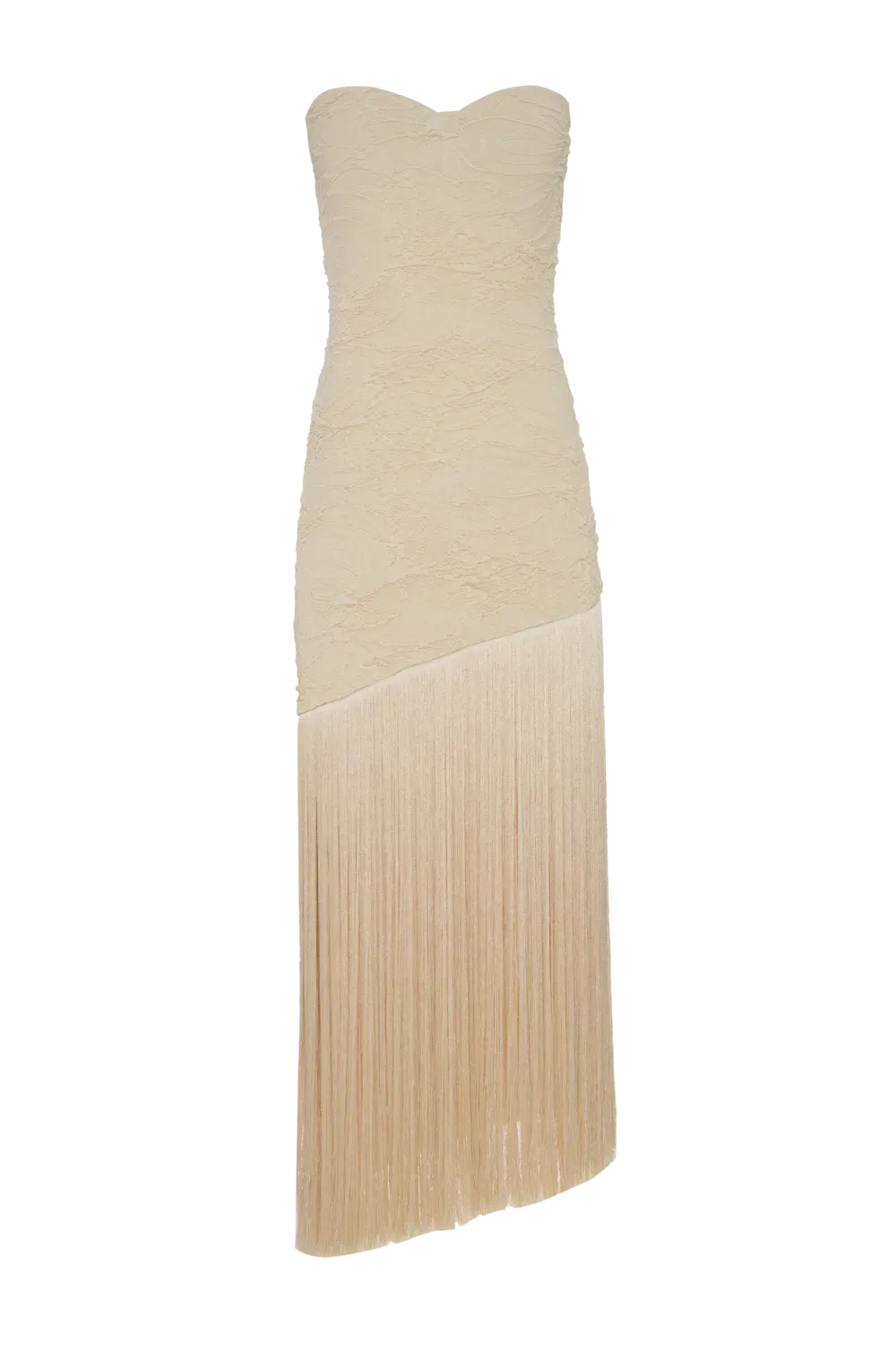 VESTIDO LONGO MALHA JACQUARD BEGE
