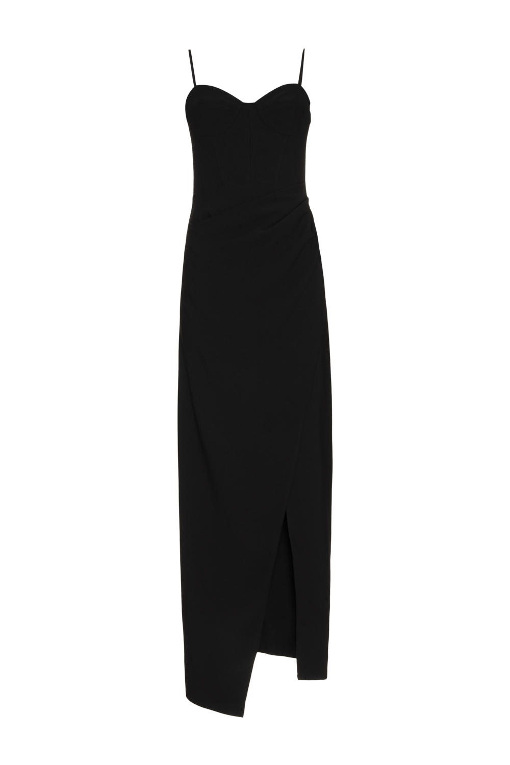 VESTIDO LONGO CREPE FRAMES PRETO