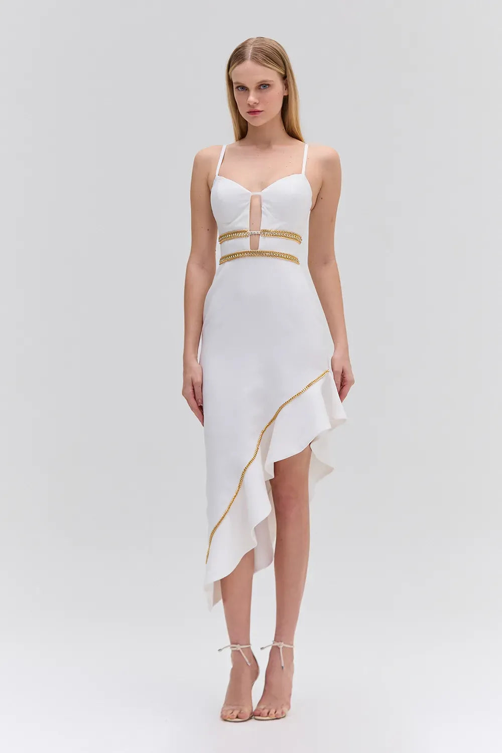 VESTIDO MÍDI CREPE FRAMES OFF WHITE