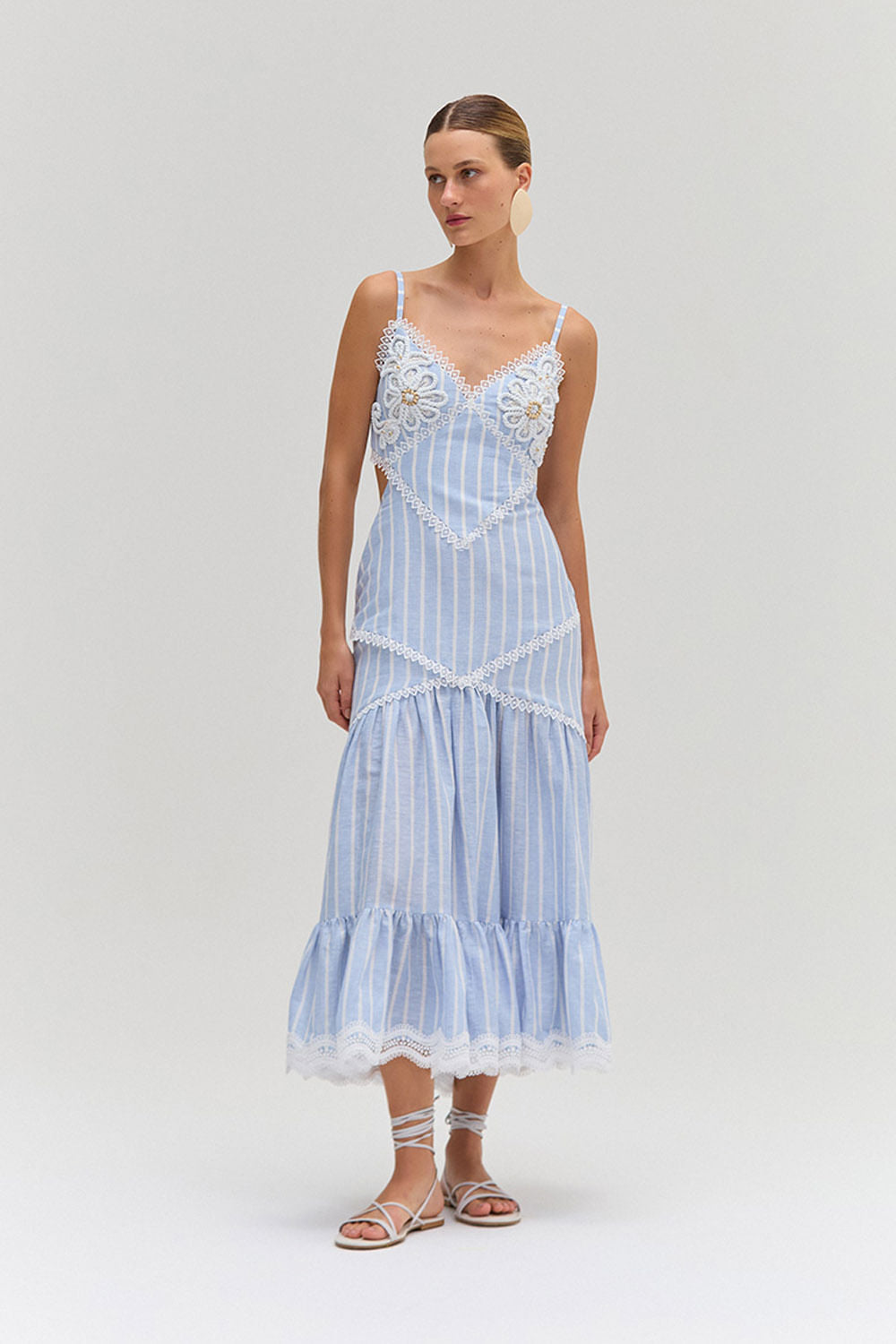 VESTIDO MÍDI LINHO MARINE AZUL