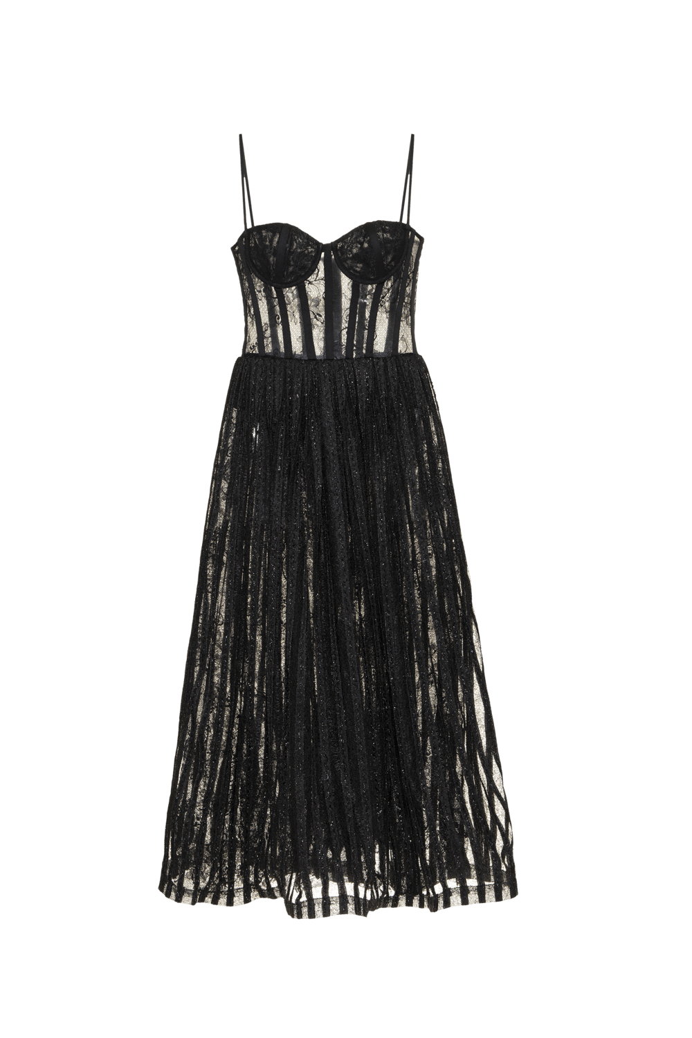 VESTIDO MÍDI LACE PRETO