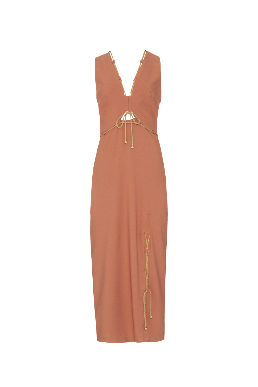 VESTIDO MÍDI CREPE NAVY LARANJA