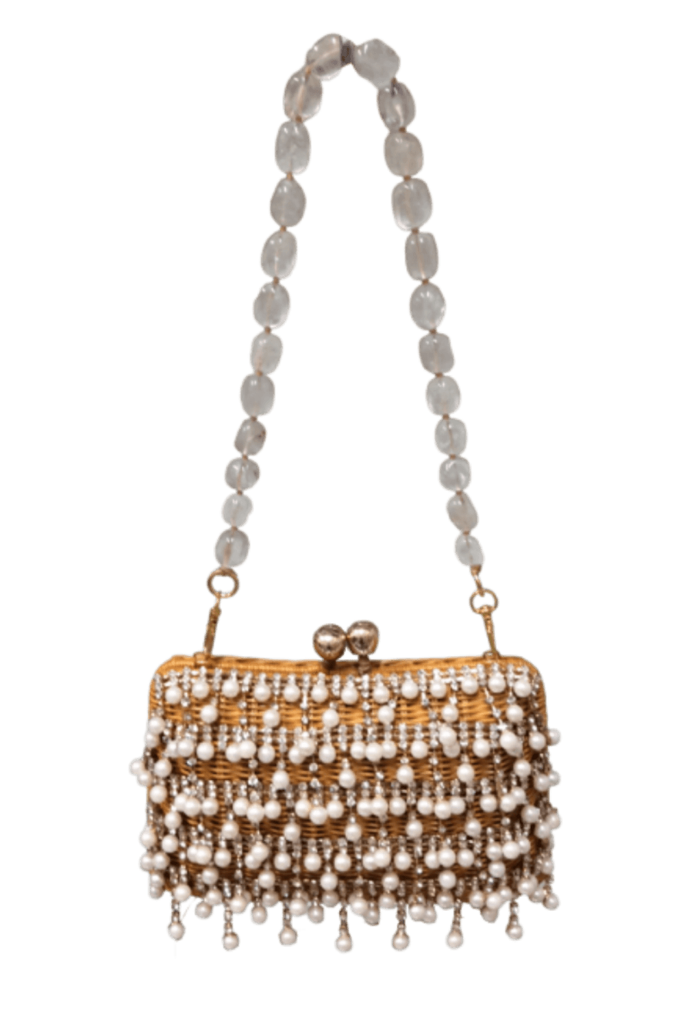 BOLSA CLUTCH CHARLOTTE PEARL LT HONEY / PEROLA