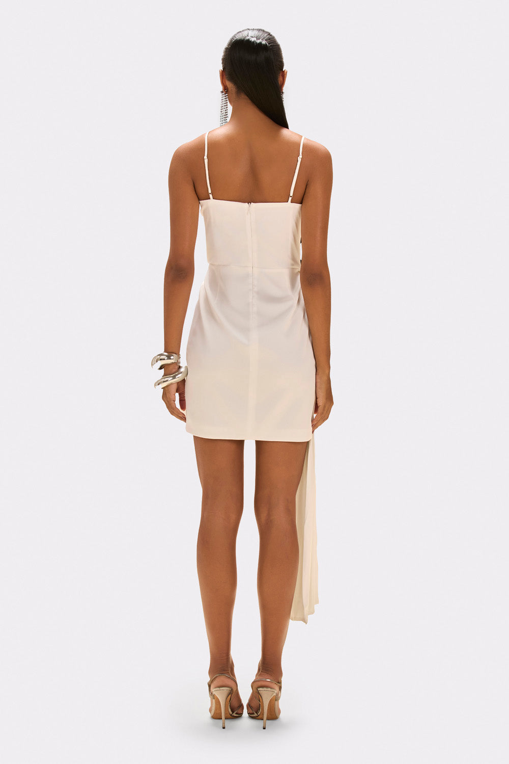 VESTIDO CURTO FAIXA CETIM OLD GLAM OFF WHITE