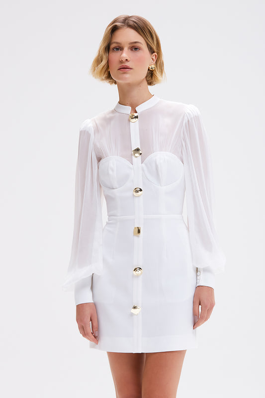 VESTIDO CURTO GOLDENTIME OFF WHITE