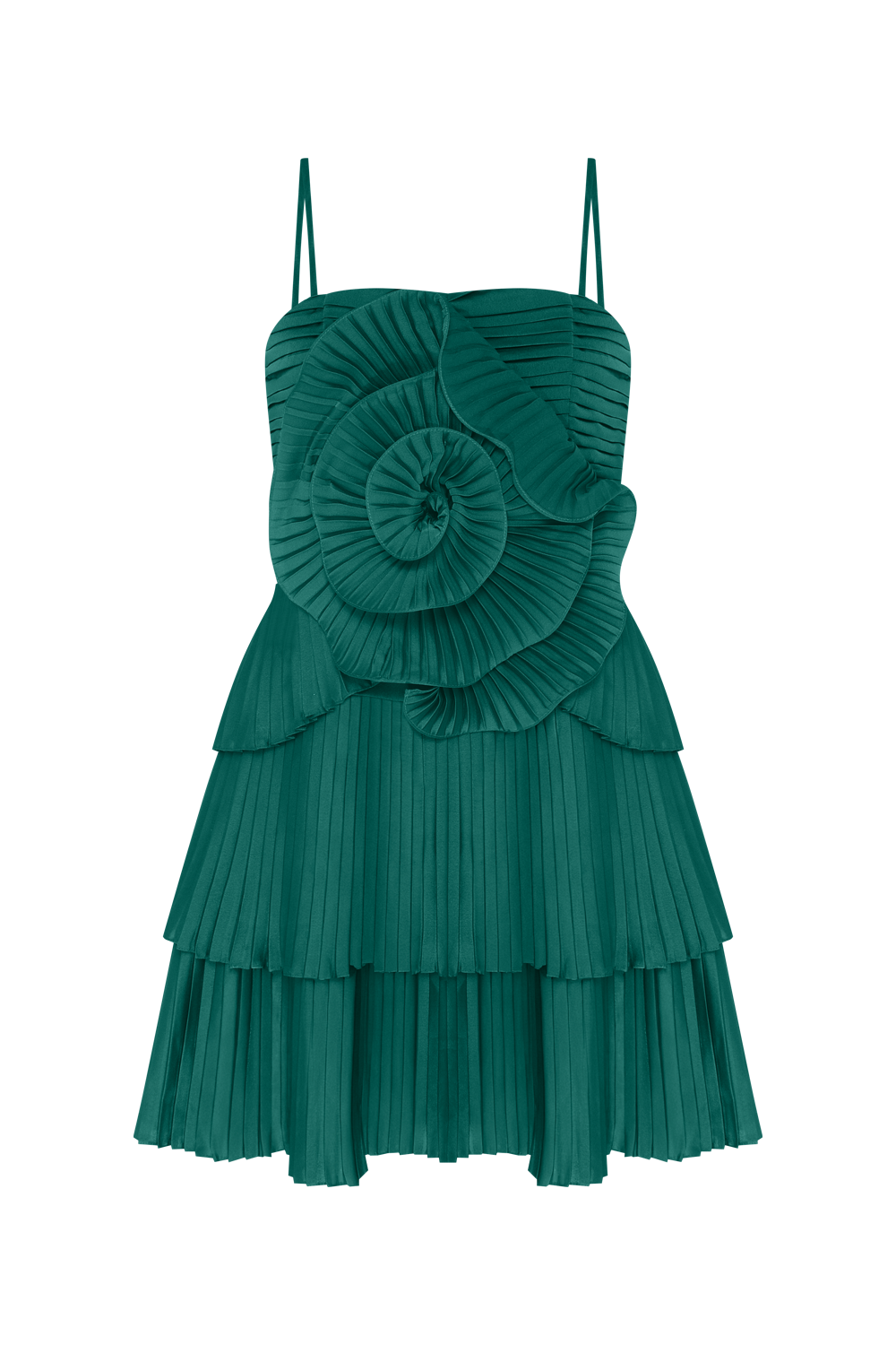 VESTIDO CURTO CETIM DREAM VERDE ESCURO
