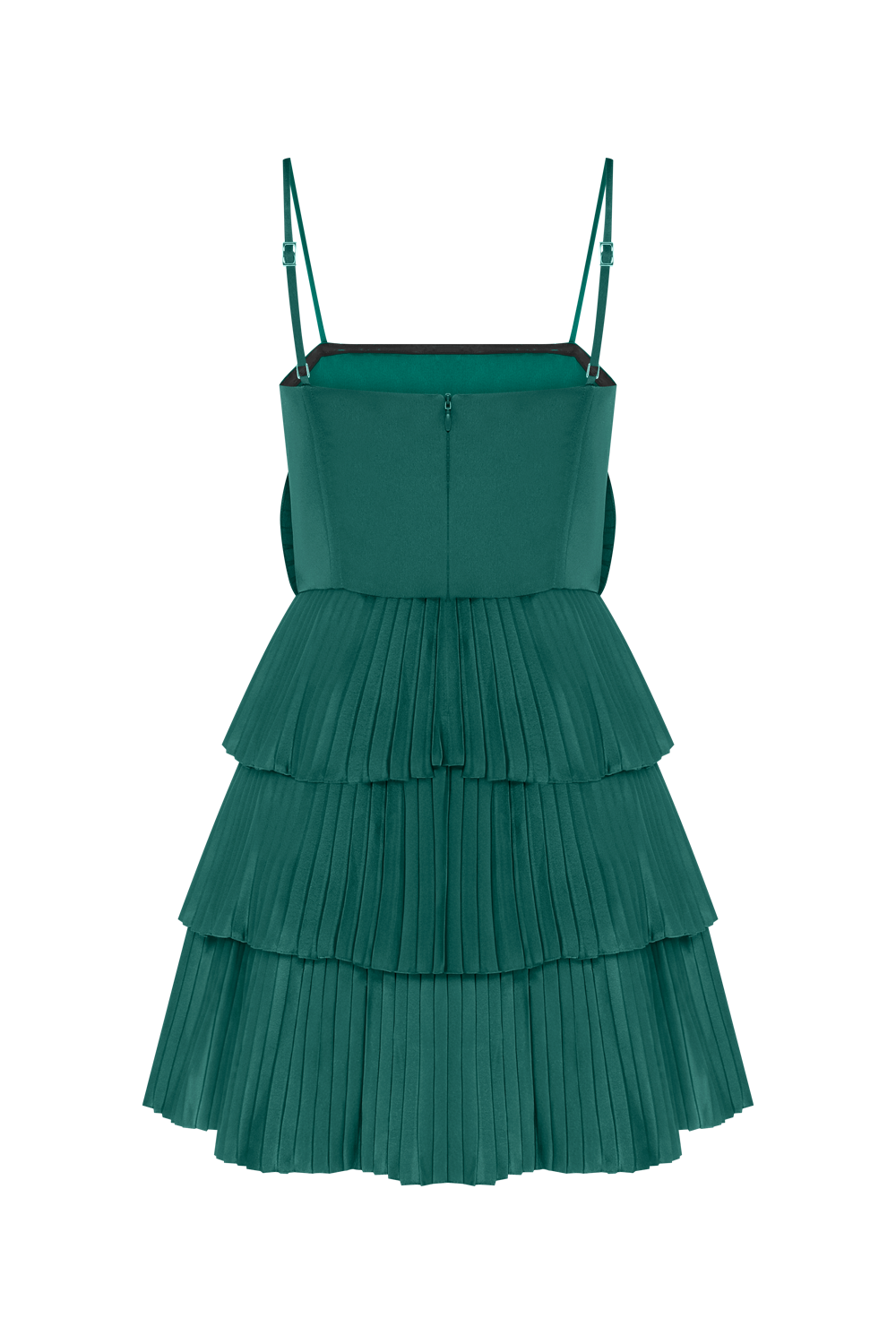 VESTIDO CURTO CETIM DREAM VERDE ESCURO