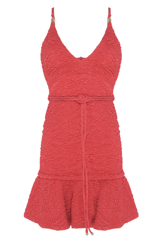 VESTIDO CURTO PAPILON JACQUARD VERMELHO