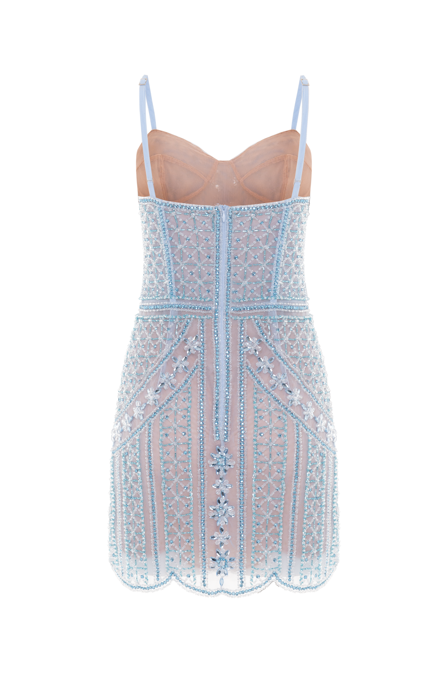VESTIDO CURTO BUTTERFLY EMBROIDERY AZUL CLARO