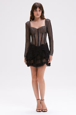 VESTIDO CURTO TULE TRANSPARENCY PRETO