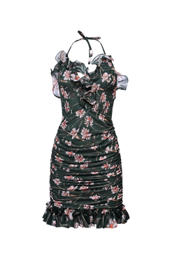 VESTIDO CURTO NARCISSUS VERDE ESCURO