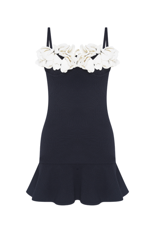 VESTIDO CURTO BREEZE JACQUARD PRETO