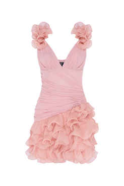 VESTIDO CURTO CHIFFON DAYDREAM LARANJA CLARO