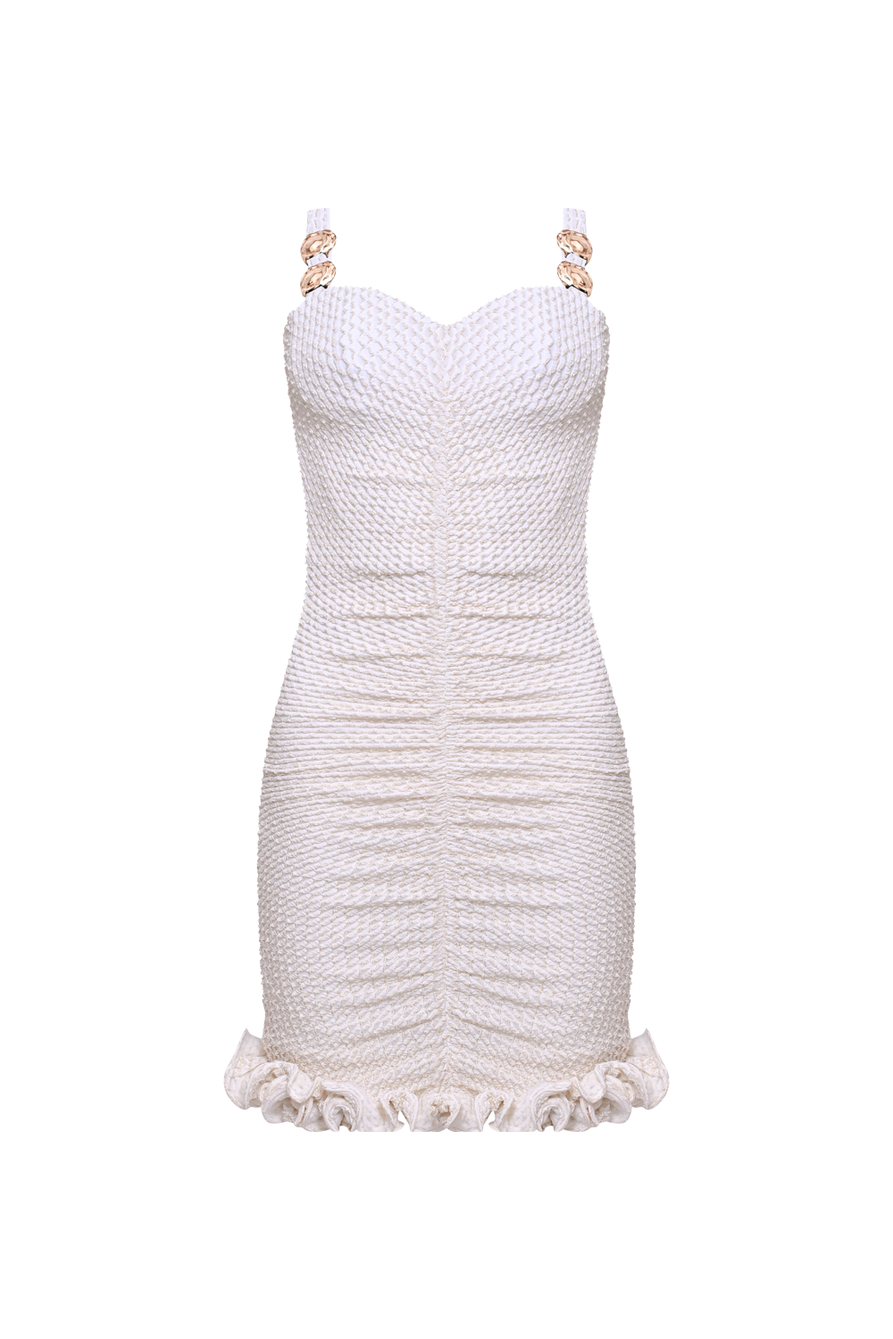 VESTIDO CURTO MALHA GAVEA OFF WHITE