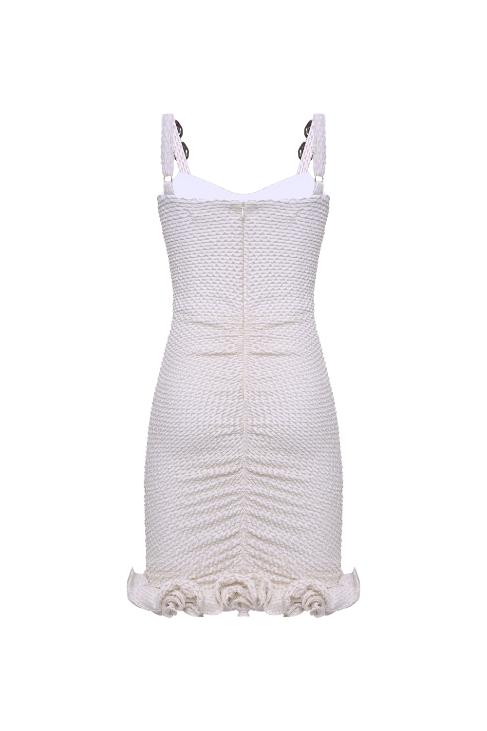 VESTIDO CURTO MALHA GAVEA OFF WHITE