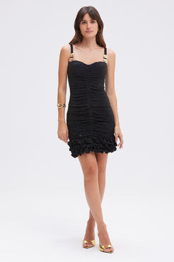 VESTIDO CURTO MALHA GAVEA PRETO