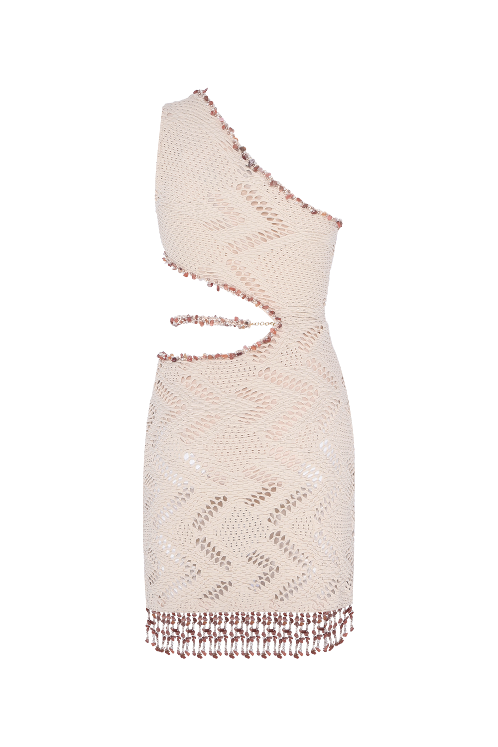 VESTIDO CURTO TELA LYCRA BEGE