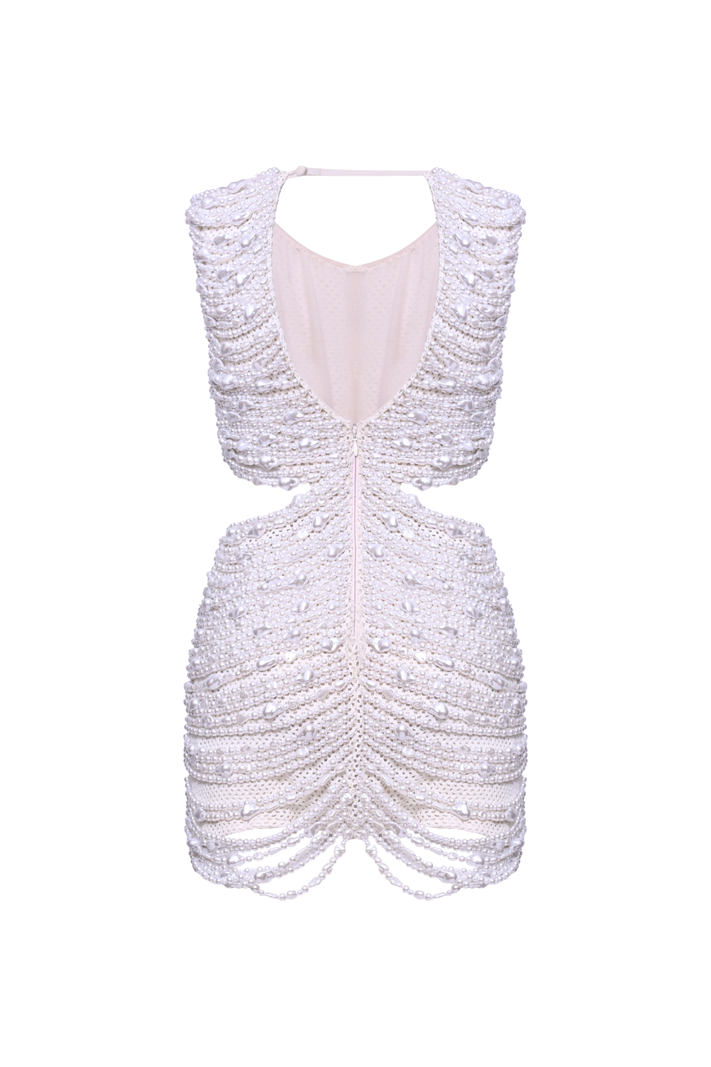 VESTIDO CURTO SEASHELL EMBROIDERY OFF WHITE