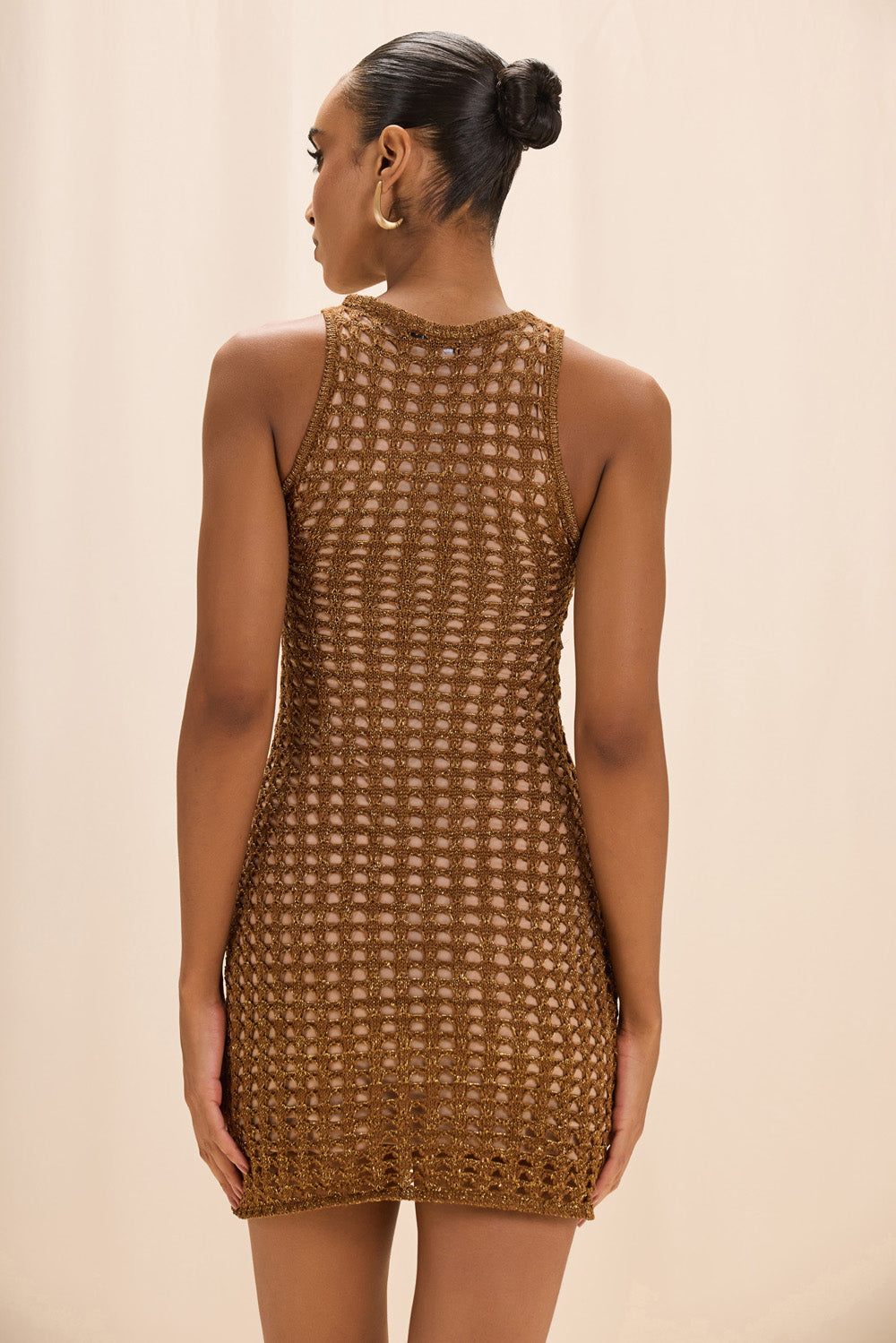 VESTIDO CURTO TRICOT GAIA MARROM