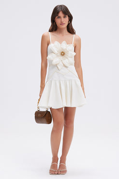VESTIDO CURTO LINHO TROPIC OFF WHITE
