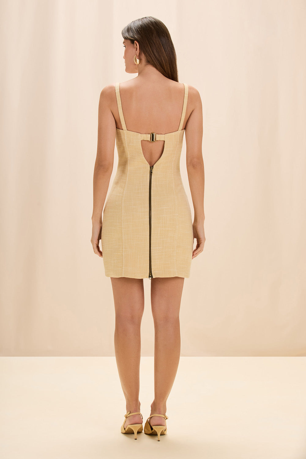 VESTIDO CURTO LINHO SIENNA BEGE
