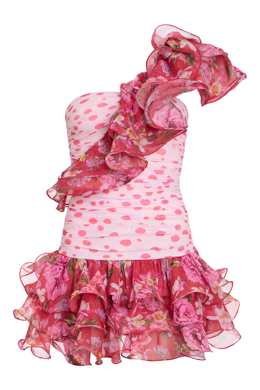 VESTIDO CURTO PEONY DOTS VERMELHO