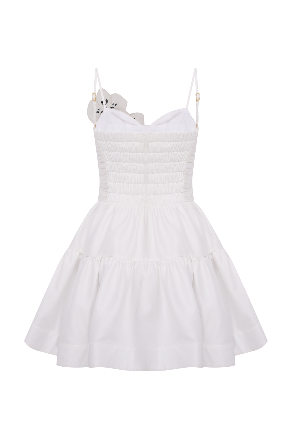 VESTIDO CURTO TRICOLINE BLOSSOM OFF WHITE