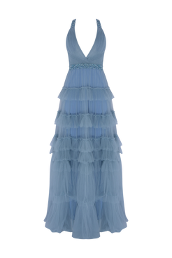 VESTIDO LONGO AZUL CLARO