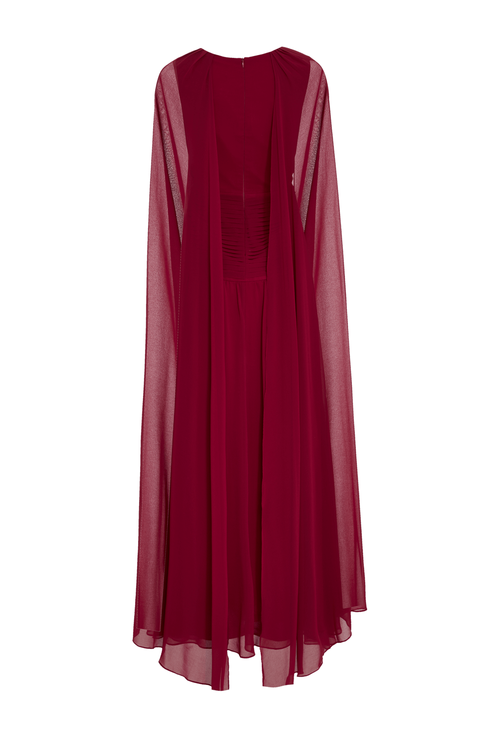 VESTIDO LONGO CAPA CHIFFON MIDNIGHT VERMELHO ESCURO