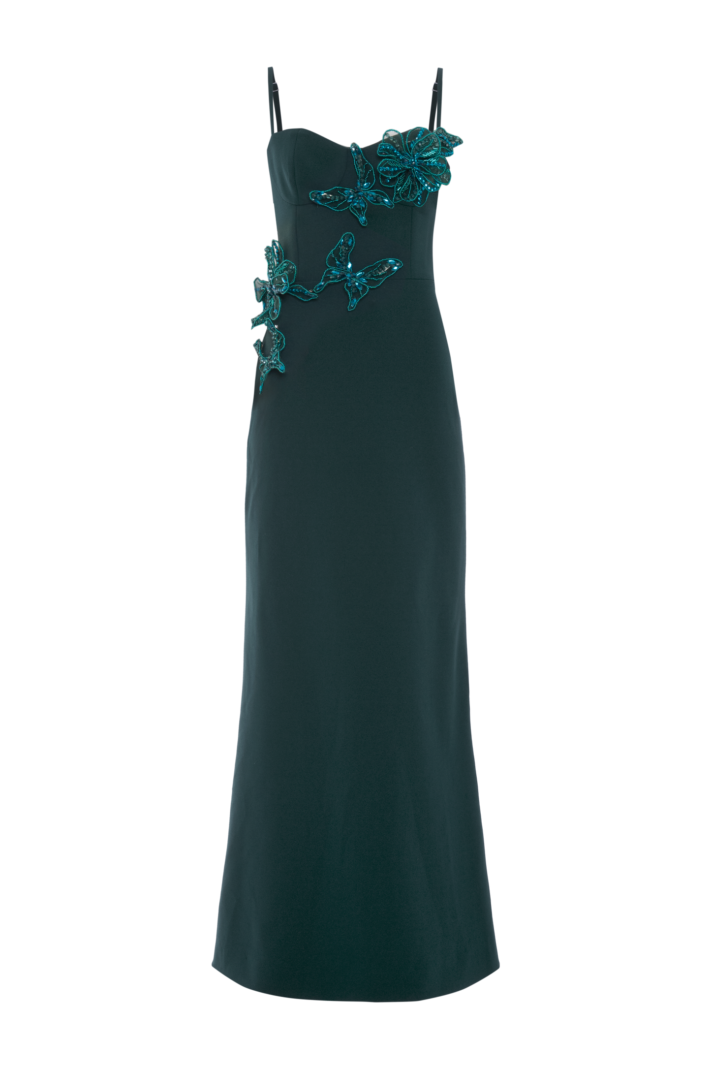 VESTIDO LONGO CREPE MYSTIQUE VERDE ESCURO