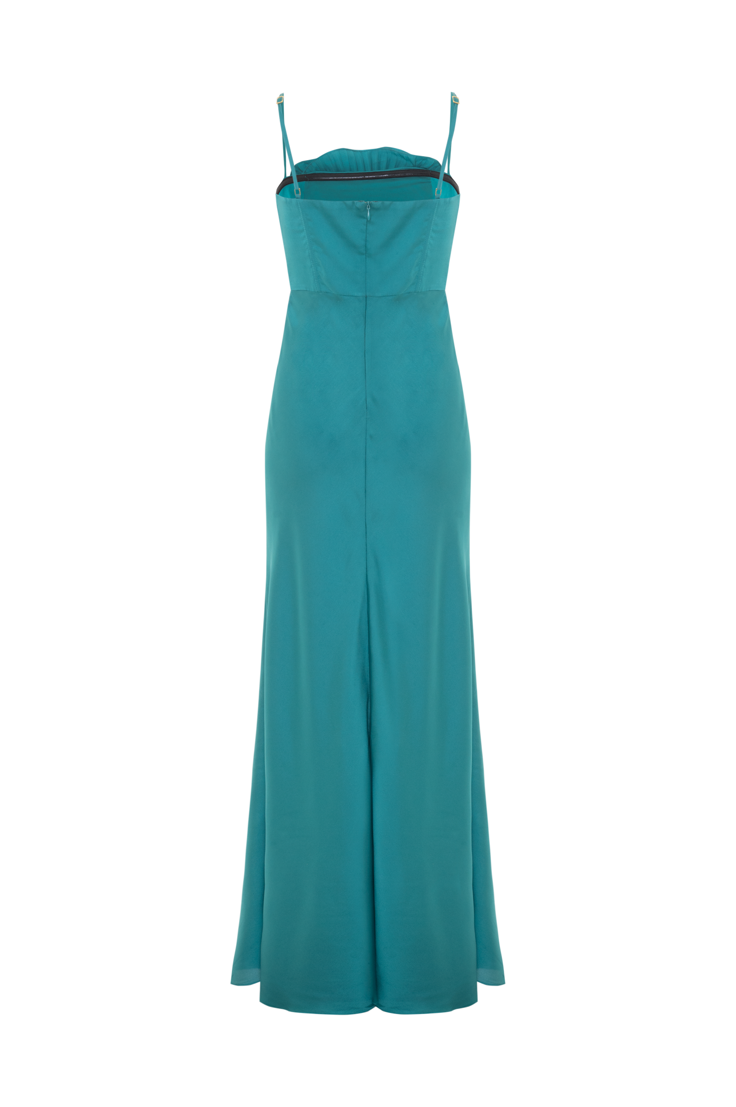 VESTIDO LONGO CETIM DREAM VERDE ESCURO