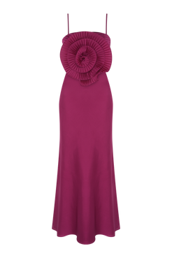 VESTIDO LONGO CETIM DREAM ROSA ESCURO