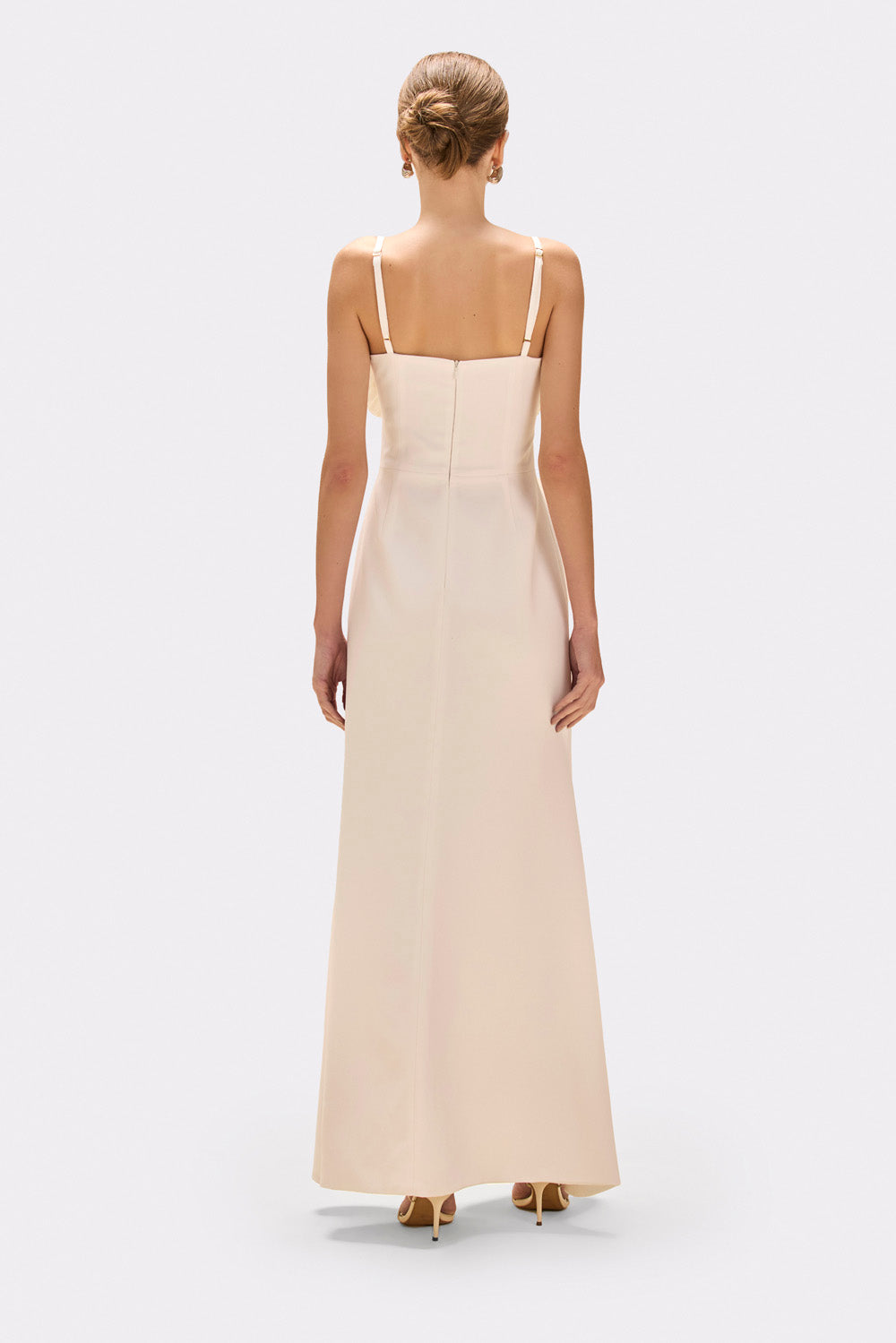 VESTIDO CREPE PETALS OFF WHITE