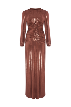 VESTIDO LONGO JERSEY ELYSIAN COBRE
