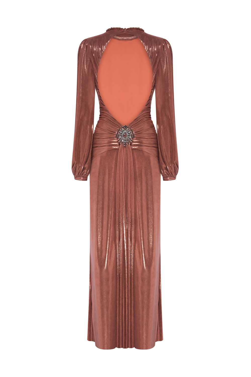VESTIDO LONGO JERSEY ELYSIAN COBRE