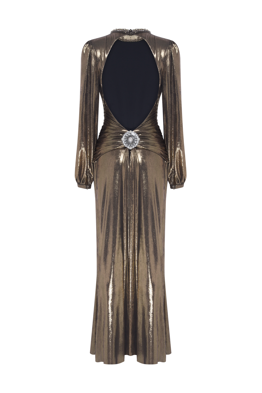 VESTIDO LONGO JERSEY ELYSIAN DOURADO