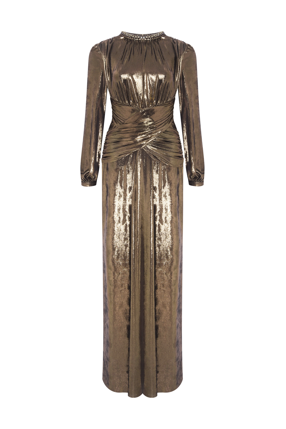 VESTIDO LONGO JERSEY ELYSIAN DOURADO