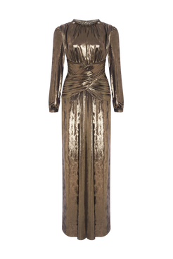 VESTIDO LONGO JERSEY ELYSIAN DOURADO