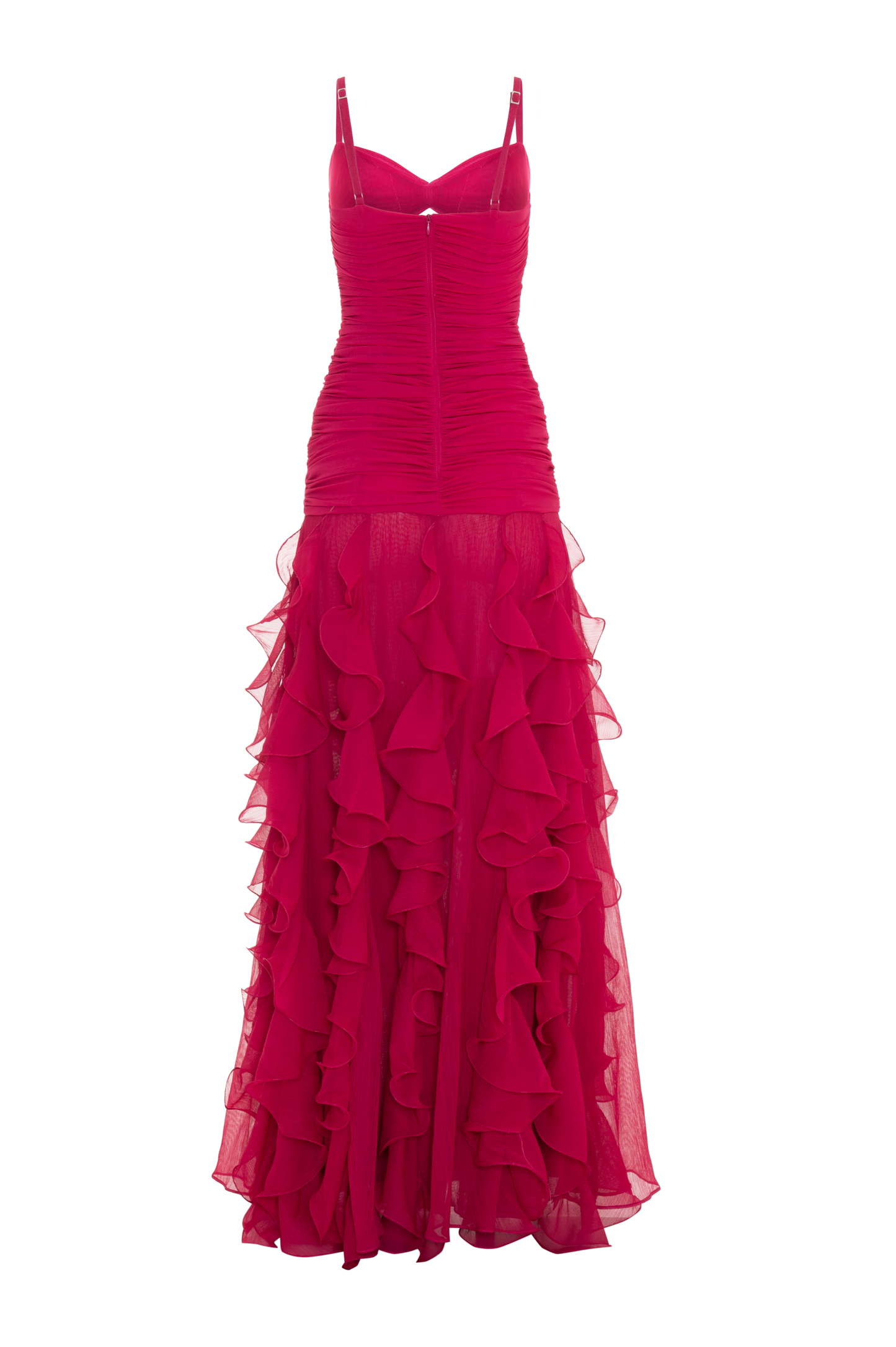 VESTIDO LONGO CHIFFON WONDERLAND VERMELHO ESCURO