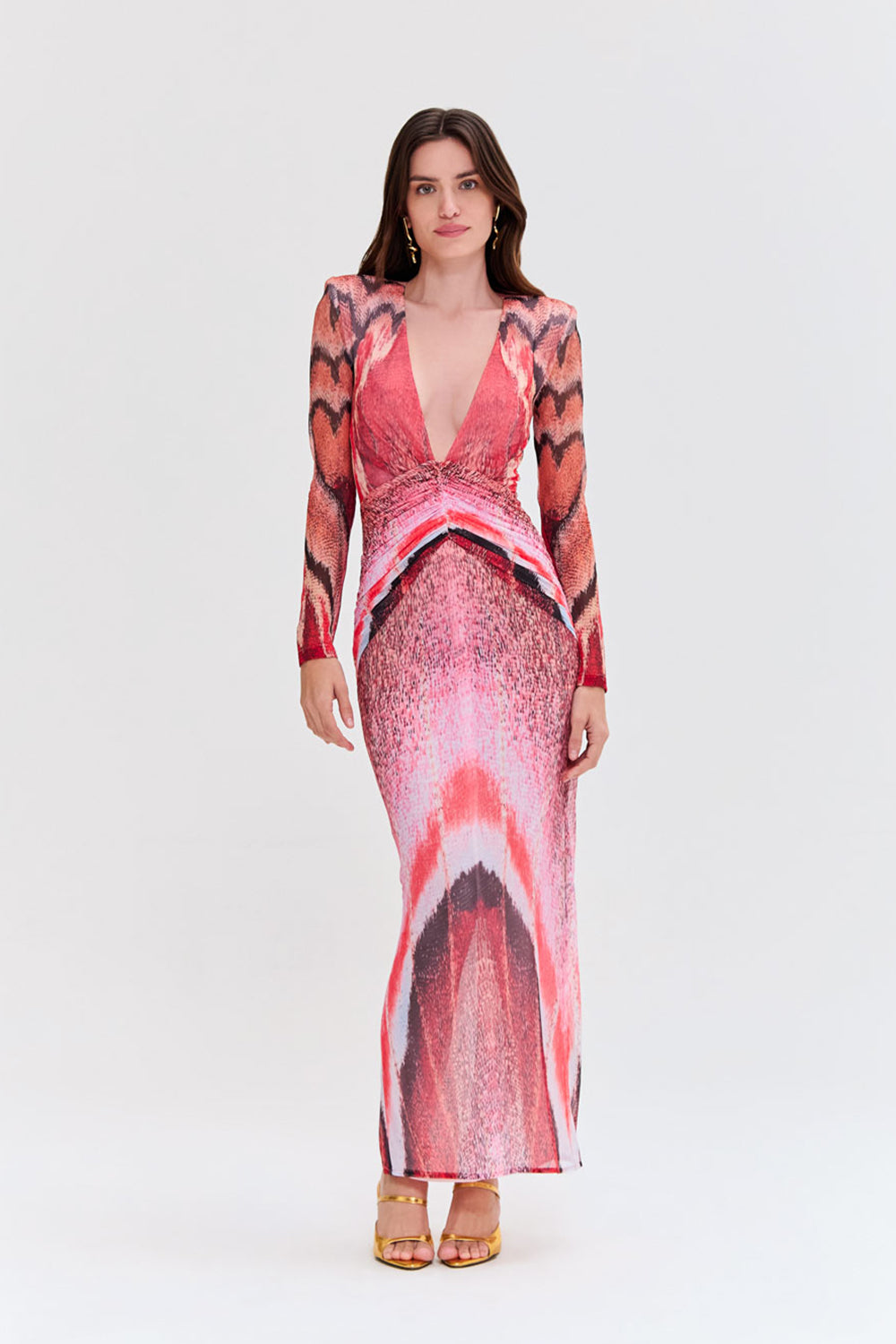 VESTIDO LONGO TULE PAPILON LARANJA CLARO