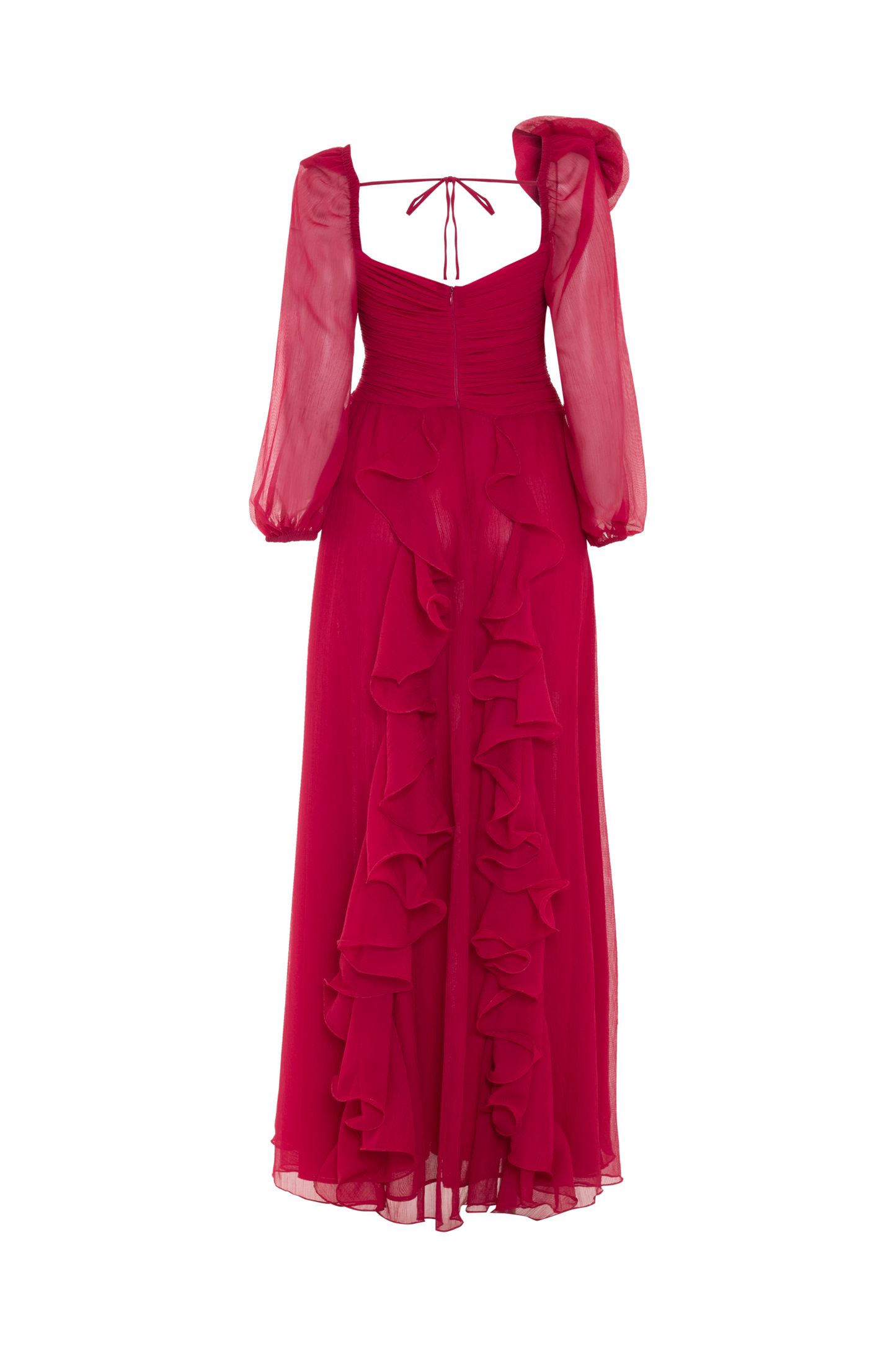 VESTIDO LONGO CHIFFON LOVESTRUCK ROSA ESCURO