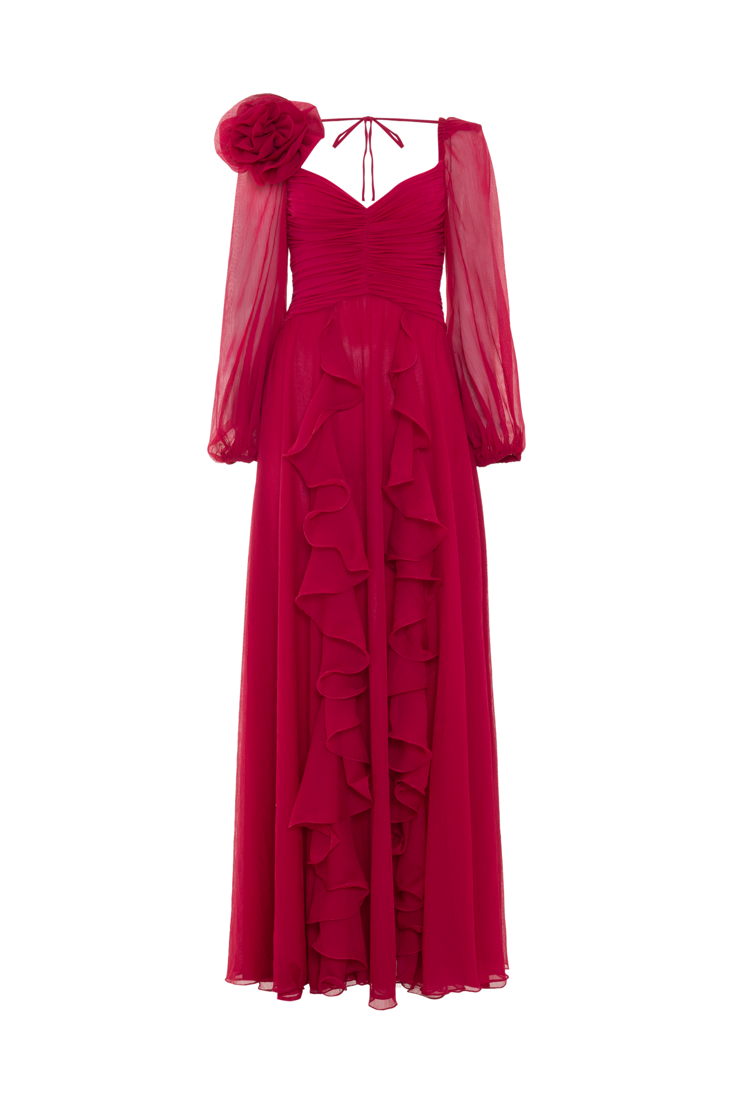 VESTIDO LONGO CHIFFON LOVESTRUCK ROSA ESCURO