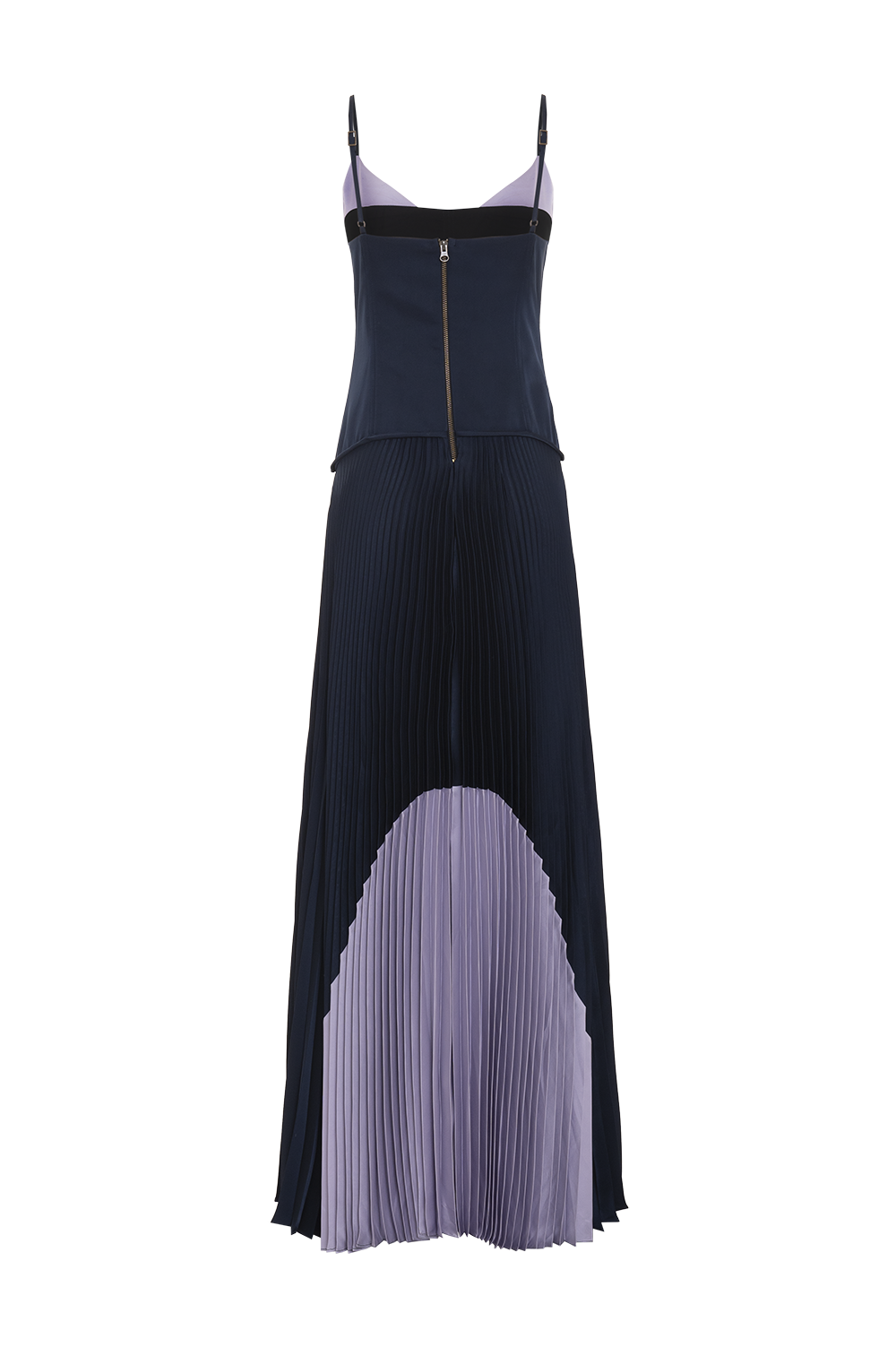 VESTIDO LONGO CETIM AZURE AZUL MARINHO