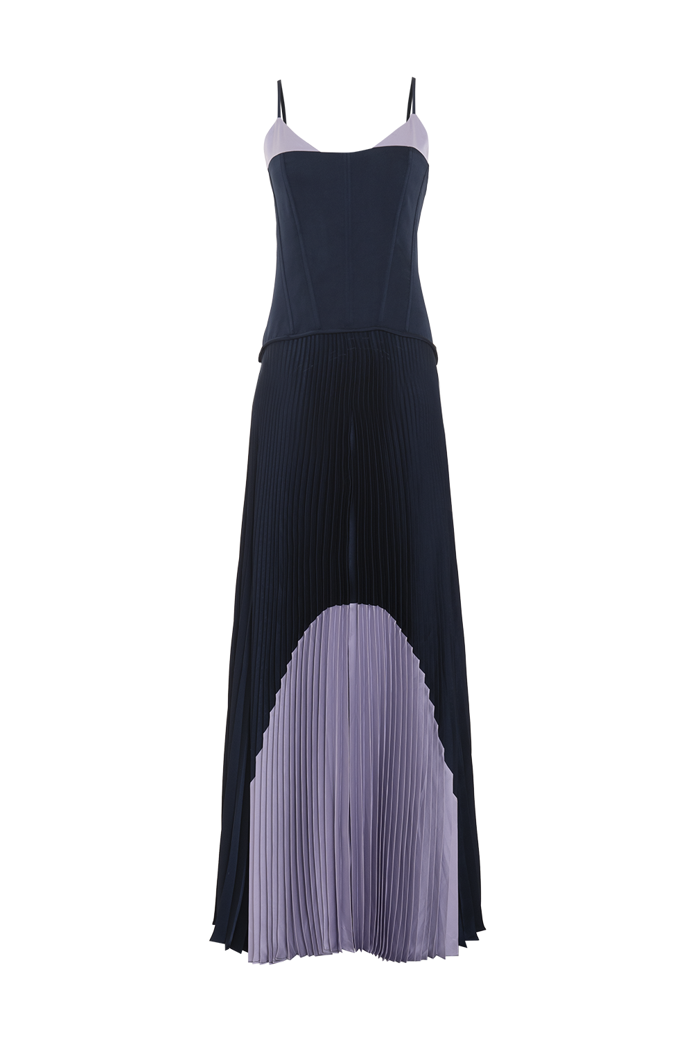 VESTIDO LONGO CETIM AZURE AZUL MARINHO