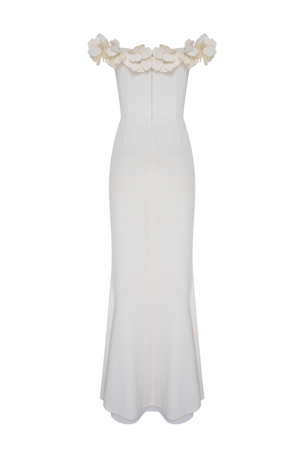 VESTIDO LONGO CREPE OFF WHITE