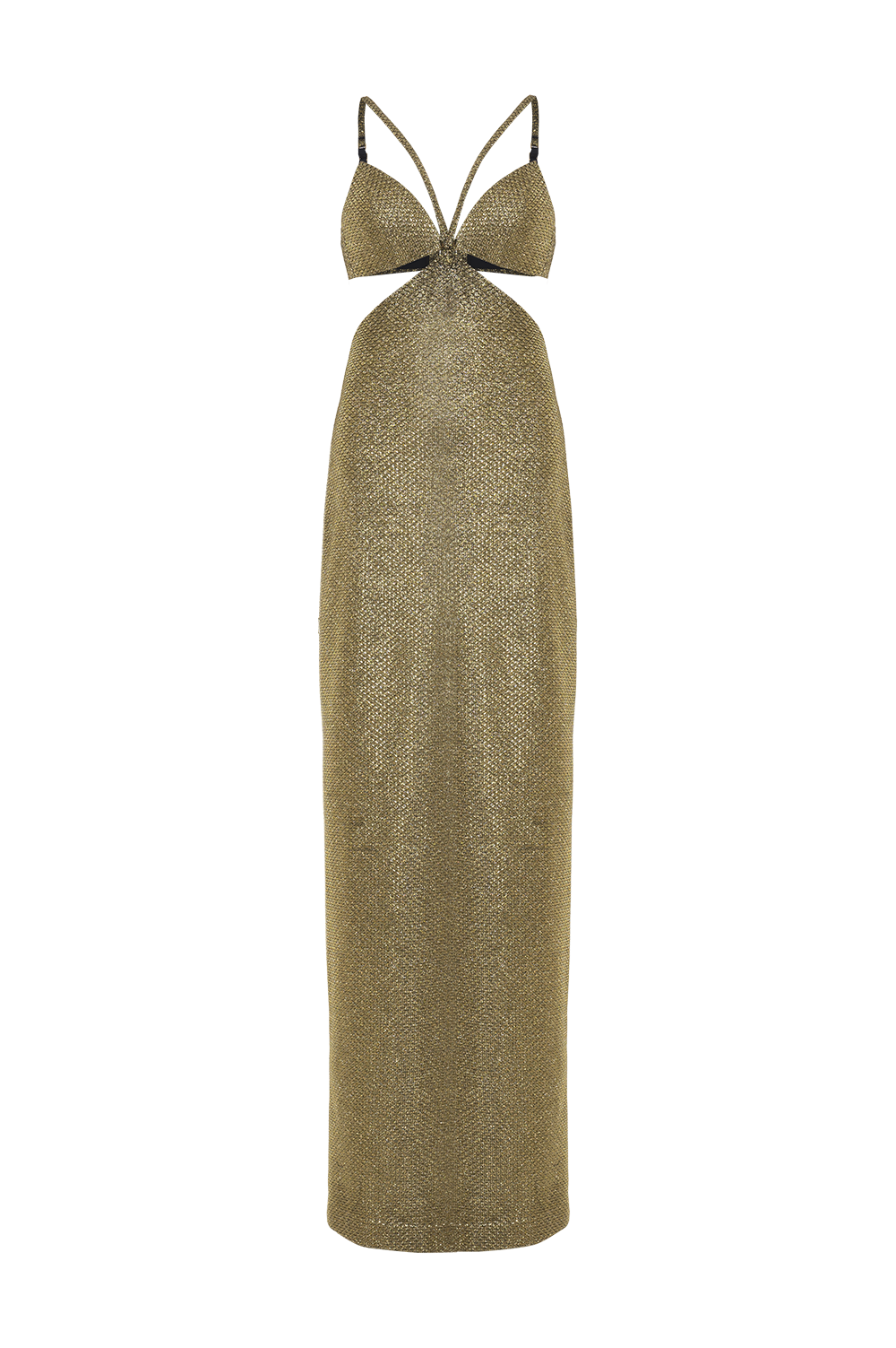 VESTIDO LONGO GOLDEN WEAVE DOURADO