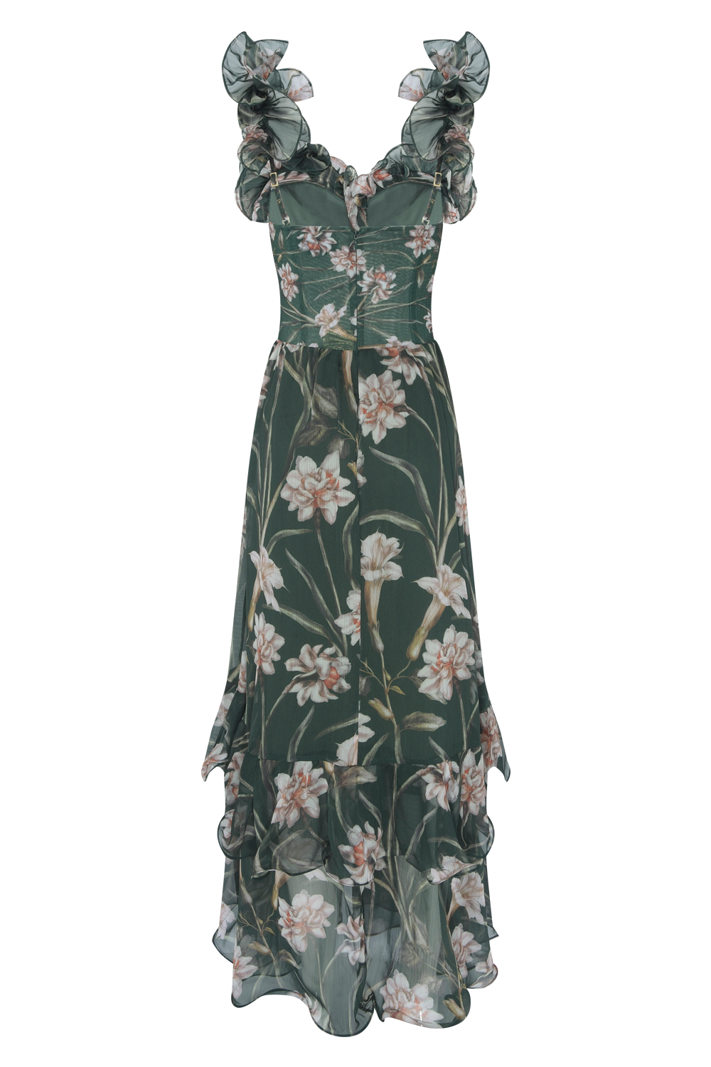 VESTIDO LONGO NARCISSUS VERDE ESCURO