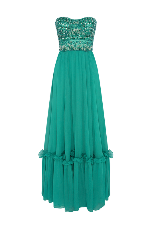 VESTIDO LONGO CHIFFON DAYDREAM VERDE